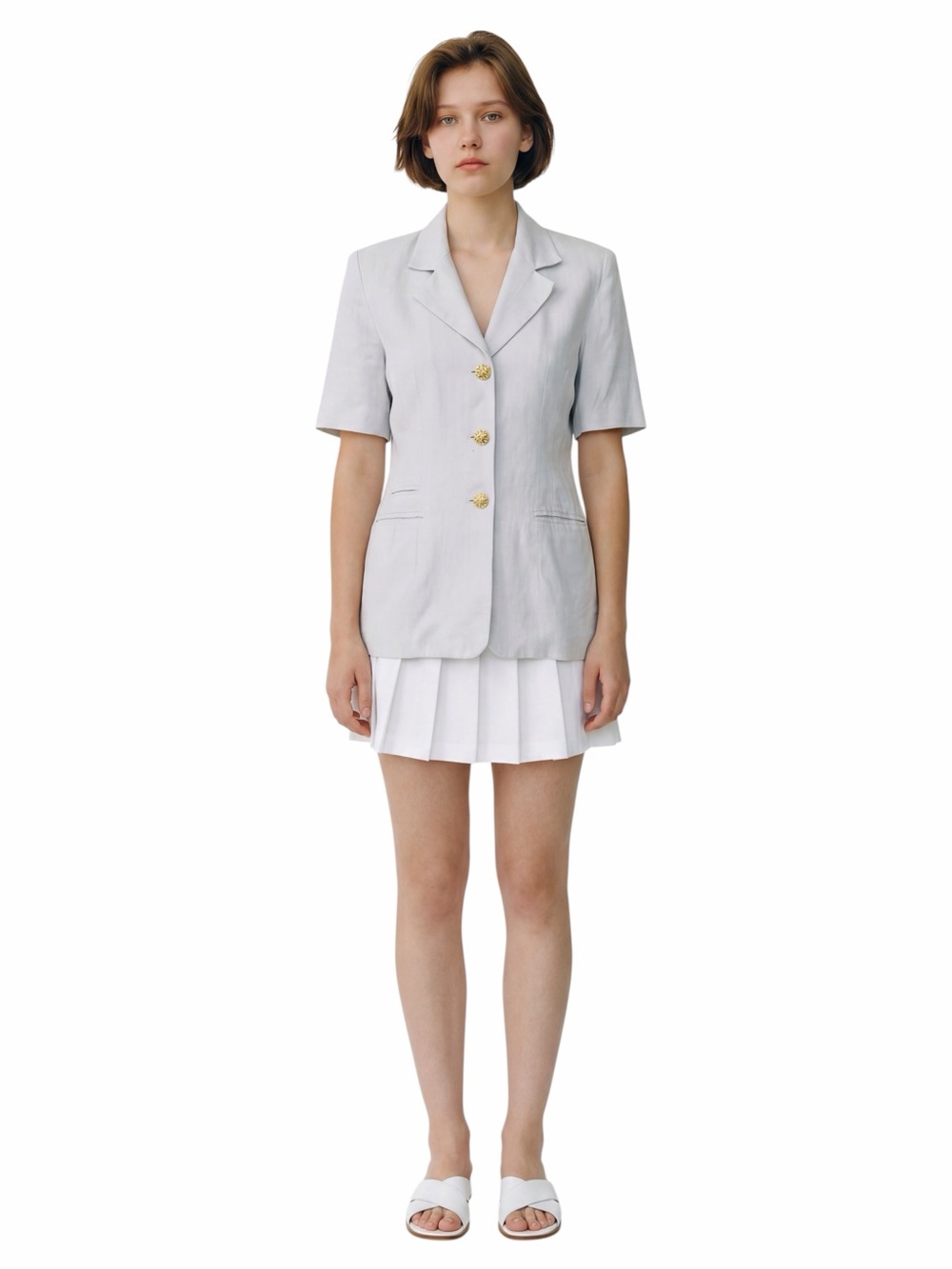 TRINKETT’S Vintage 100% Linen Short Sleeve Jacket.
